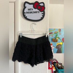 black crochet / knitted shorts